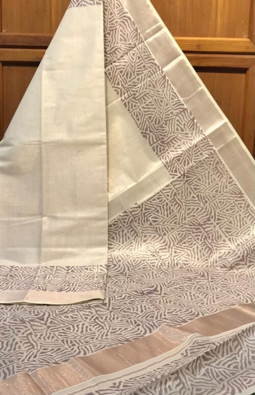 Tissue set saree with blouse